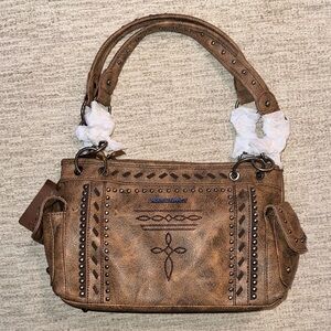 Montana West Brown Studded Handbag